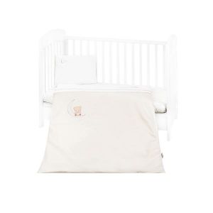 Детски спален комплект 3 части с бродерия KIKKABOO - Dream Big Beige