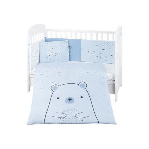 Детски спален комплект 6 части KIKKABOO 70х140 см. - Bear with me Blue