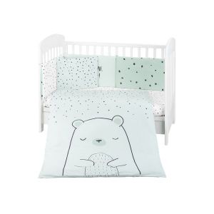 Детски спален комплект 6 части KIKKABOO 70х140 см. - Bear with me Mint