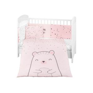 Детски спален комплект 6 части KIKKABOO 70х140 см. - Bear with me Pink