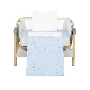 Детски спален комплект за мини кошара 5 части KIKKABOO - Bear with me Blue