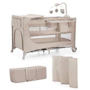 Бебешка кошара 2 нива Joy FULL KINDERKRAFT - Beige