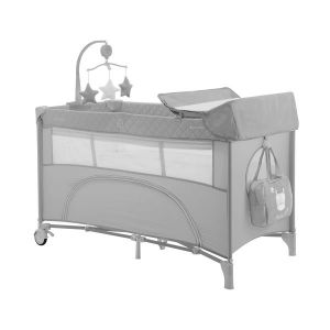 Бебешка кошара 2 нива Nighty Night KIKKABOO - Grey